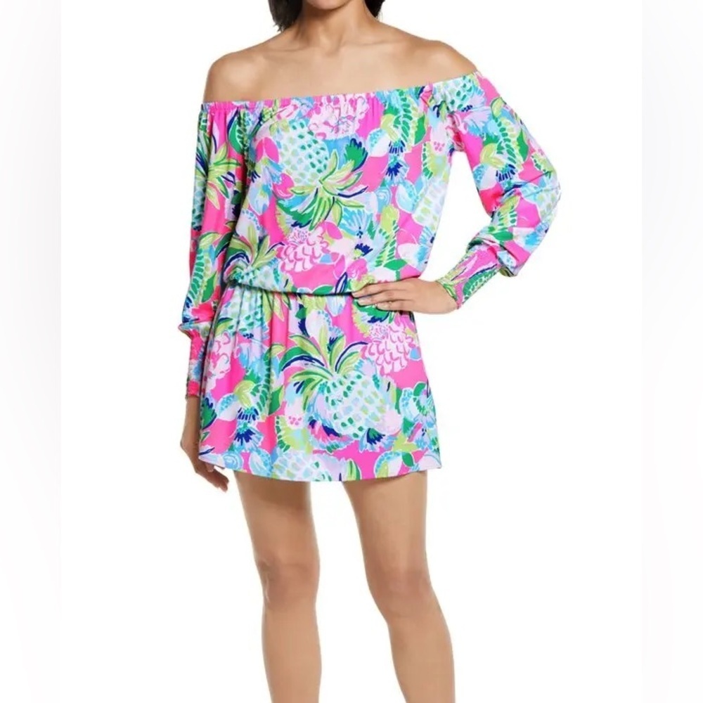 Lilly Pulitzer Lana Long Sleeve Off The Shoulder Romper Small